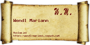 Wendl Mariann névjegykártya